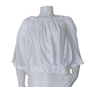 NWT $359 Max&Moi Paris White Off Shoulder US 6Top.